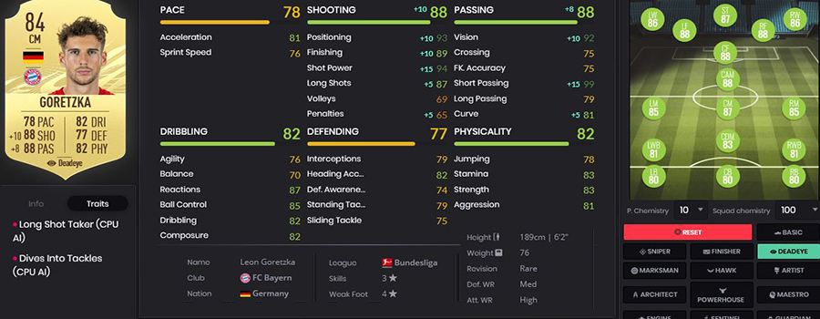 Goreztka 88 FIFA 21 cheap bargain CAM deadeye