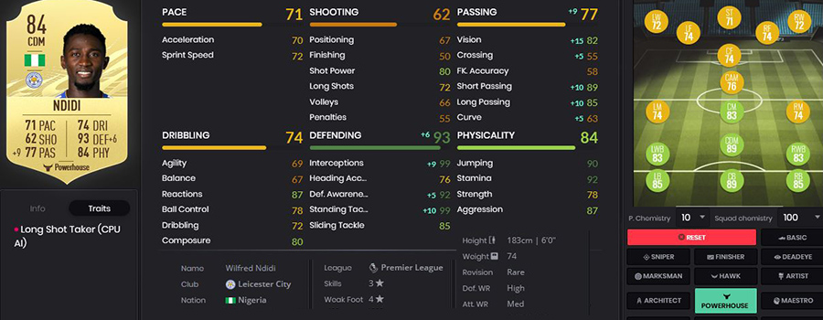 Ndidi fifa 21 cdm powerhouse