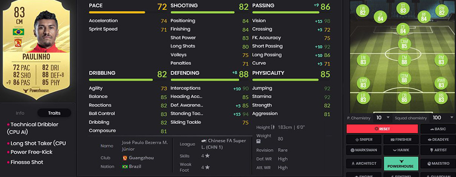 Paulinho fifa 21 cdm powerhouse