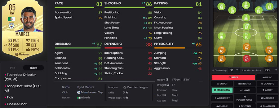 mahrez card marksman 89