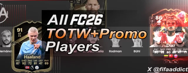 All TOTW and Promo squads in FC 26 updated weekly.